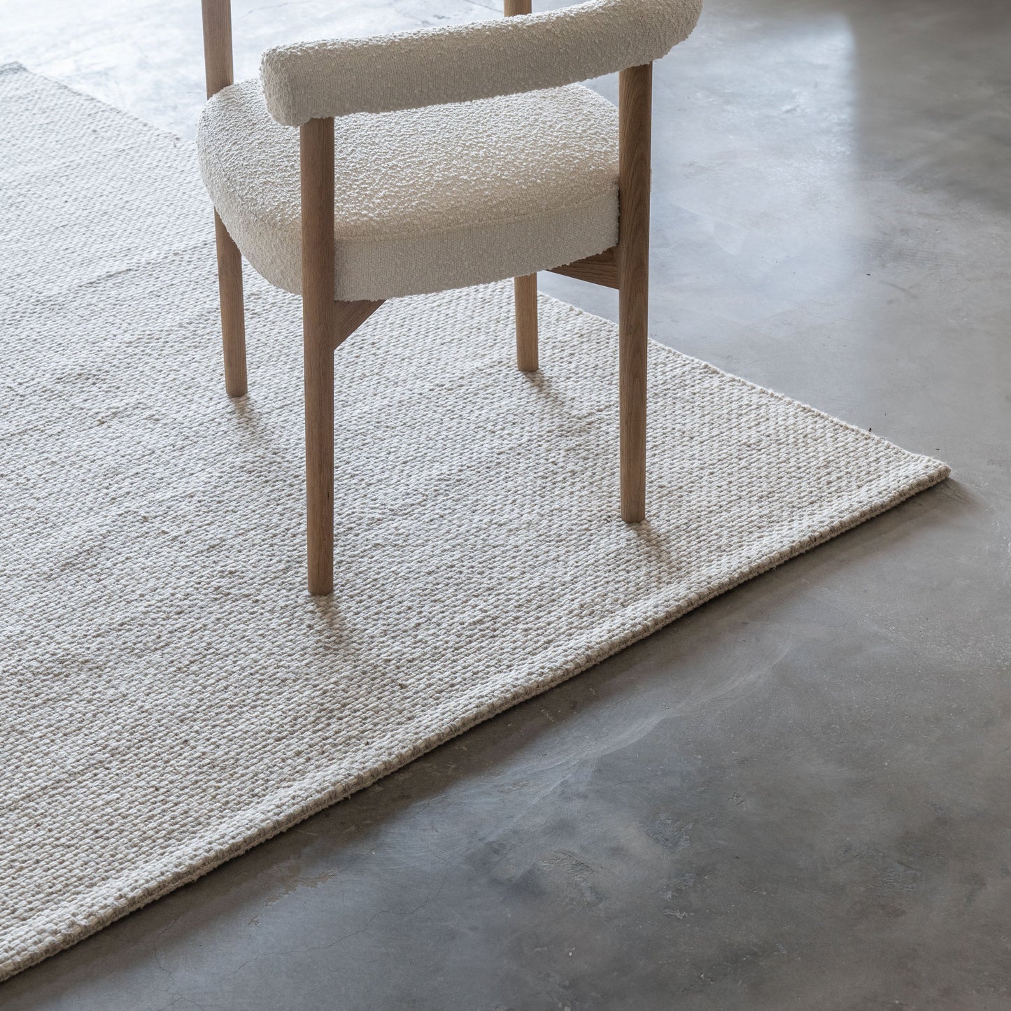 Ivory-Silver 2021 Modern White Wool Rug