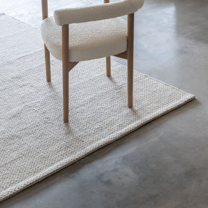 Ivory-Silver 2021 Modern White Wool Rug