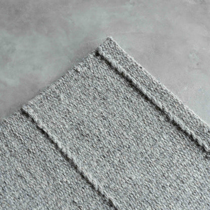 Handcrafted Silver Grey Wool Rug