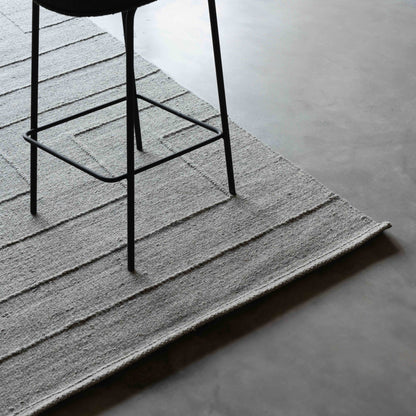Handcrafted Silver Grey Wool Rug