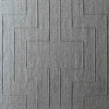 Handcrafted Silver Grey Wool Rug