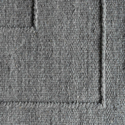 Handcrafted Silver Grey Wool Rug