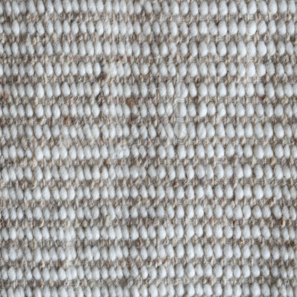 Handcrafted Silver Ivory Wool Rug