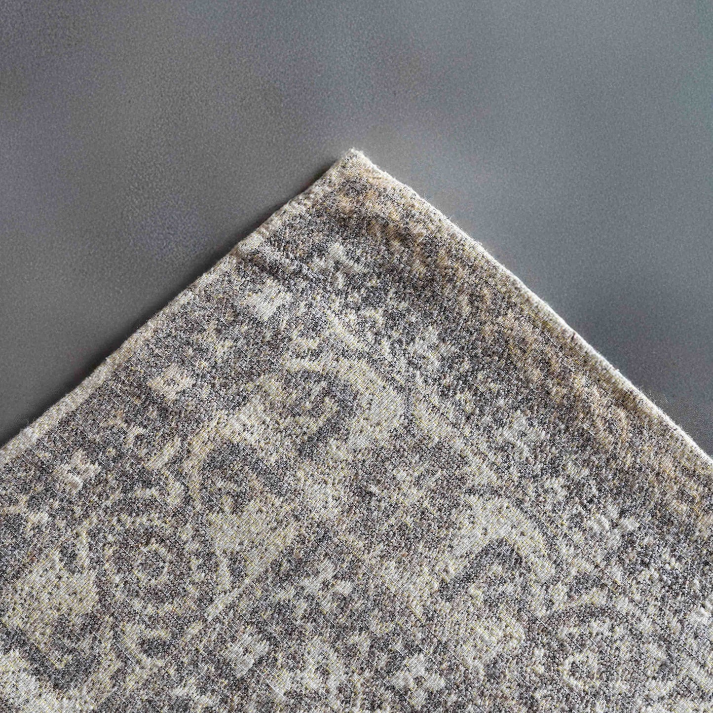 Grey Vintage Style Cotton Woven Rug