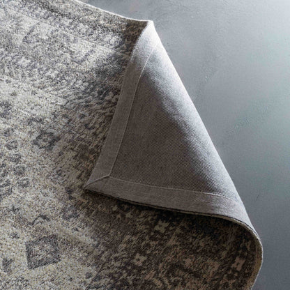 Grey Vintage Style Cotton Woven Rug