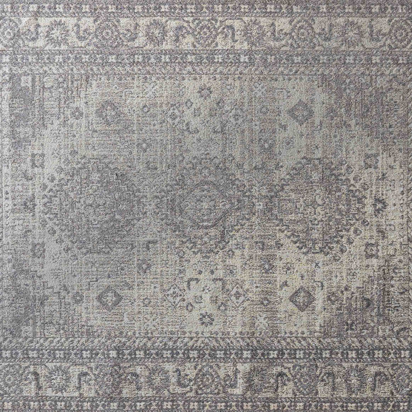 Grey Vintage Style Cotton Woven Rug