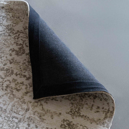 New Silver White Vintage Style Woven Cotton Runner Rug