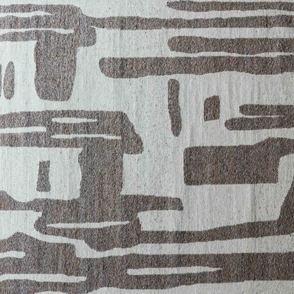 Ivory Brown Handcrafted Beige and Brown Wool Rug -101 Rug