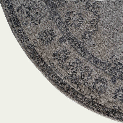 Poet Ivory Cotton Woven Round Rug