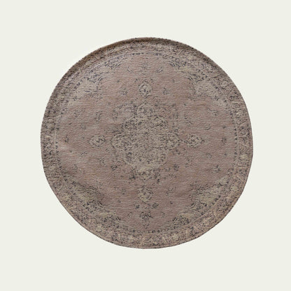 Peach Cotton Woven Round Rug