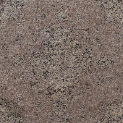 Peach Cotton Woven Round Rug