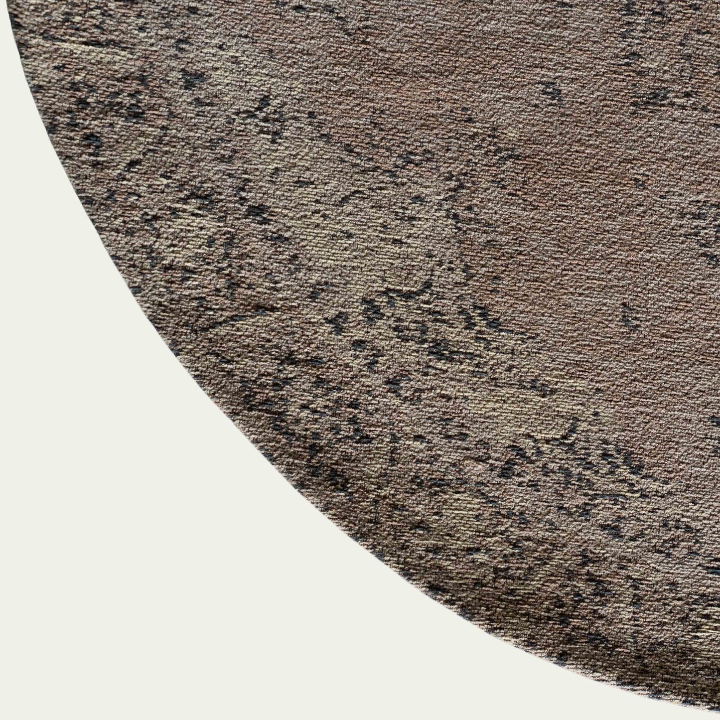 Peach Cotton Woven Round Rug
