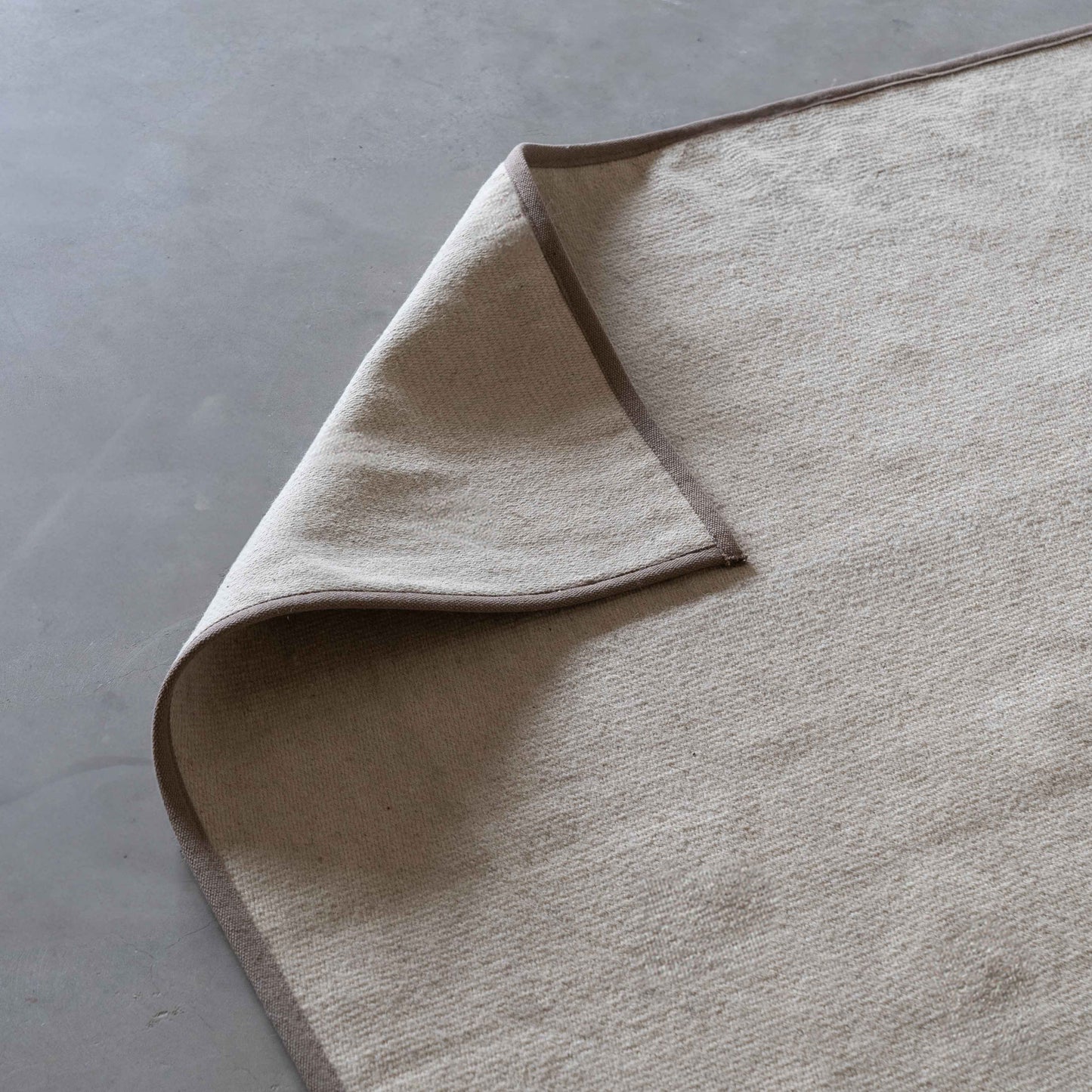 Handmade Beige Wool Rug