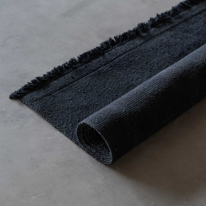 Handmade Black Wool Rug