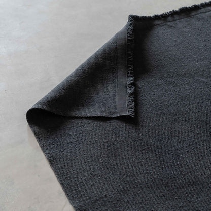 Handmade Black Wool Rug