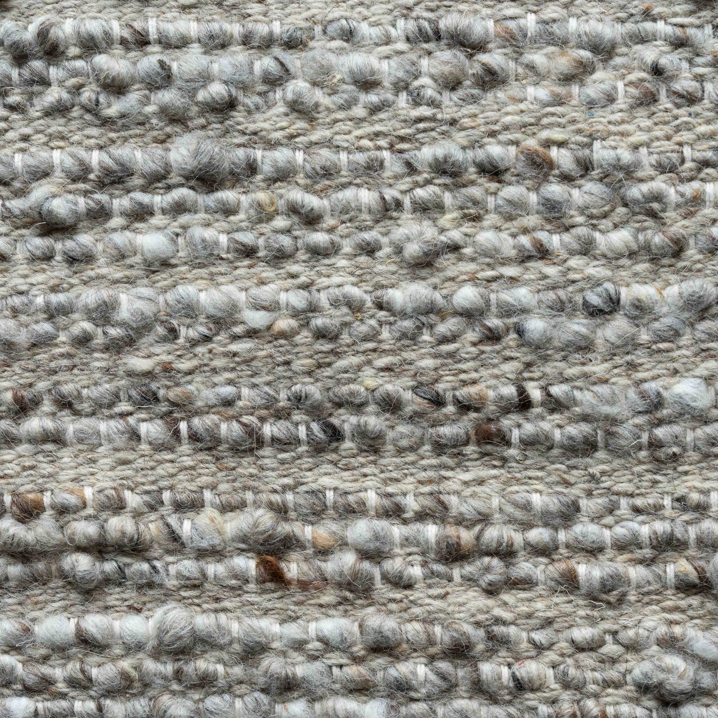 Handcrafted Beige and Grey Wool Rug