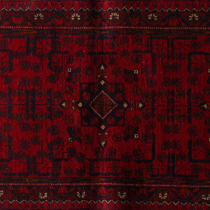 Silken Weave Runner Handcrafted Red Vintage Style Wool Rug