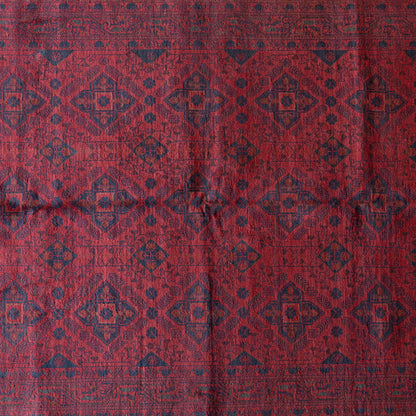 Handcrafted Red Vintage Style Wool Rug
